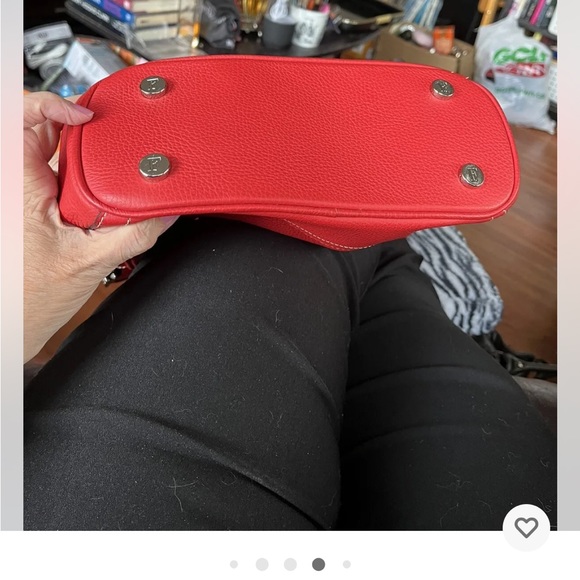 Ferre Milano Red 100% Leather Bag.  Practically New!  Only used once!  13”x9” - Picture 9 of 9